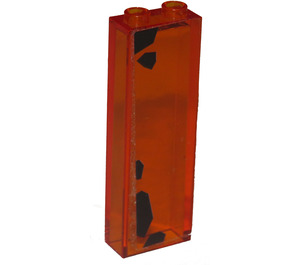 LEGO Orange transparent Brique 1 x 2 x 5 avec Noir Rocks Autocollant sans empreinte pour tenon (35274)