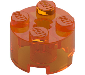 LEGO Transparent Orange Brick 2 x 2 Round (3941 / 6143)