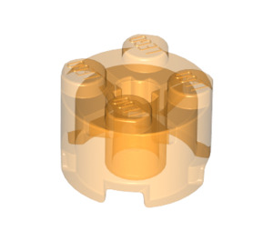 LEGO Transparant oranje Steen 2 x 2 Ronde (3941 / 6143)