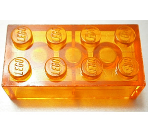 LEGO Transparentes Orange Backstein 2 x 4 (3001 / 72841)