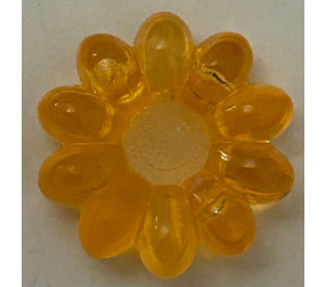 LEGO Transparent Orange Clikits Flower Icon - 10 Petals (45457)