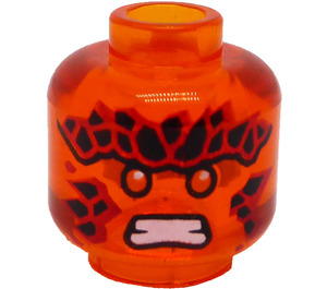 LEGO Transparent Orange Cole (Golden Dragon) Head (Recessed Solid Stud) (1070 / 3626)