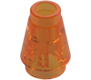 LEGO Gennemsigtig orange Cone 1 x 1 med Top Groove (28701 / 59900)