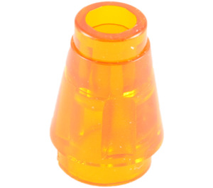 LEGO Transparent Orange Cone 1 x 1 with Top Groove (28701 / 59900)