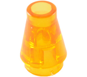 LEGO Transparent Orange Cone 1 x 1 without Top Groove (4589 / 6188)