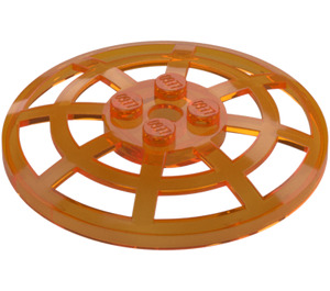 LEGO Transparentes Orange Dish 6 x 6 Webbed (Quadratischer Halter darunter) (4285 / 30234)