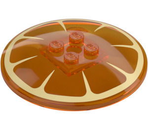 LEGO Transparentes Orange Dish 6 x 6 mit Orange Slice (21599)