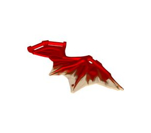 LEGO Transparent Orange Dragon Wing 11 x 5 with Marbled Red Edge (4899)