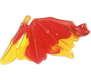 LEGO Transparent Orange Dragon Wing with Marbled Red