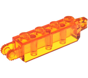 LEGO Transparentní oranžová Závěs Kostka 1 x 4 Zamykání Dvojité (30387 / 54661)