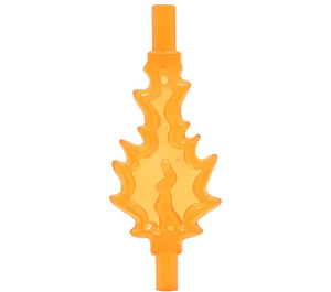 LEGO Arancione trasparente Grande Flames con Barra su Both Ends