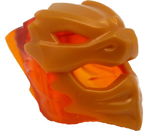 LEGO Transparent Orange Ninjago Helmet with Flames and Gold Dragon Face (79899)