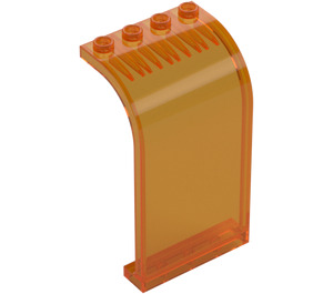 LEGO Transparant Orange Panel 3 x 4 x 6 med Böjd topp (2571 / 35251)