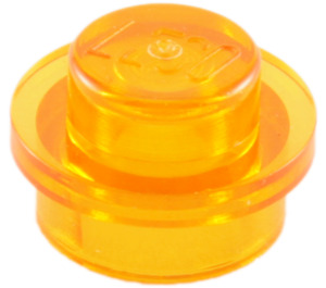 LEGO Orange transparent assiette 1 x 1 Rond (6141 / 30057)