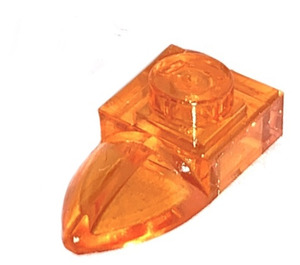 LEGO Transparentes Orange Platte 1 x 1 mit Zahn (35162 / 49668)