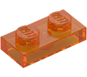 LEGO Transparentes Orange Platte 1 x 2 (3023 / 28653)