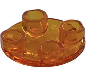 LEGO Transparent Orange Plate 2 x 2 Round with Rounded Bottom (2654 / 28558)