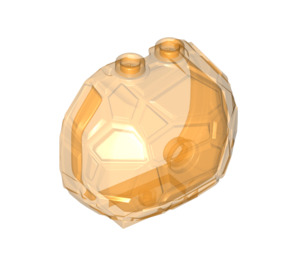 LEGO Transparent Orange Rock 4 x 2 x 3 Half with Cut Edges (23447)