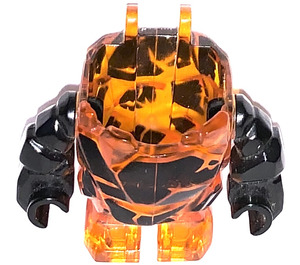 LEGO Transparent Orange Rock Monster Body (Torso/Legs with Black Arms)
