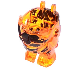LEGO Transparent Orange Rock Monster Body with Black Decoration