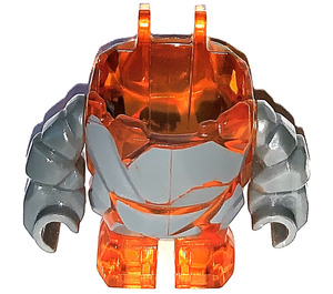 LEGO Transparent Orange Rock Monster Body with Gray with Arms