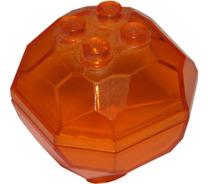 LEGO Transparent Orange Rock Top and Bottom 4 x 4 x 3