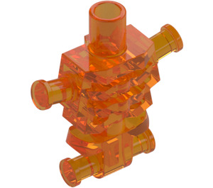 LEGO Transparent Orange Skeleton Torso with Angular Ribs (29980 / 93060)