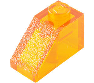 LEGO Orange transparent Pente 1 x 2 (45°) (3040 / 6270)