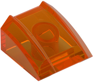 LEGO Transparent Orange Slope 1 x 2 x 2 Curved (30602 / 47904)