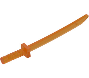 LEGO Transparant Orange Svärd med Square Guard och Capped Pommel (Shamshir) (21459)