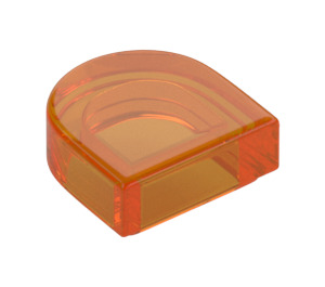 LEGO Transparentes Orange Fliese 1 x 1 Hälfte Oval (24246 / 35399)