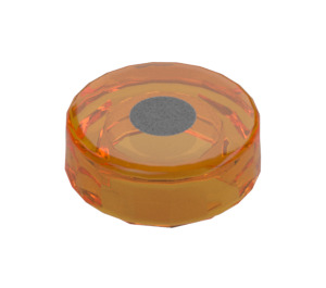 LEGO Orange Transparent Tuile 1 x 1 Rond avec Argent Dot (35380)