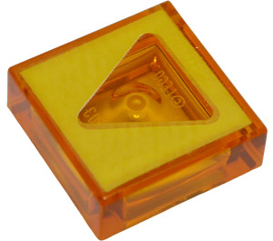 LEGO Transparent Orange Tile 1 x 1 with Triangle with Groove (3070 / 44286)