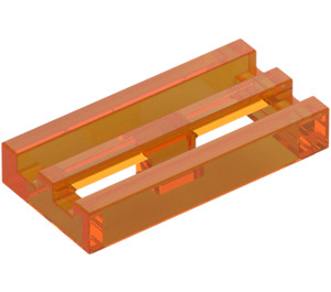 LEGO Transparent Orange Tile 1 x 2 Grille (with Bottom Groove) (2412 / 30244)