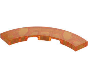 LEGO Transparent Orange Tile 4 x 4 Curved Corner with Cutouts (3477 / 27507)