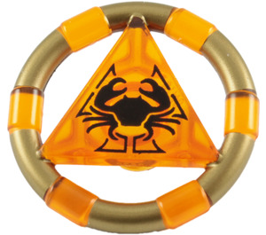 LEGO Transparent Orange Treasure Ring with Gold Bands and Crab (89160)