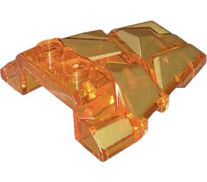 LEGO Transparent Orange Wedge 4 x 4 with Jagged Angles with Gold Surface (28625 / 45843)