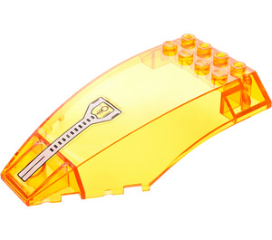 LEGO Transparentes Orange Windschutzscheibe 10 x 6 x 2 mit Rangefinder Aufkleber (45705 / 59195)