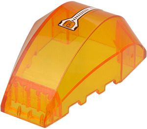 LEGO Transparent Orange Windscreen 4 x 6 x 2 with White Targeting Sight Sticker (41883)