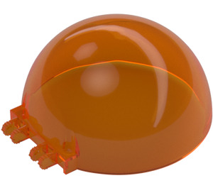 LEGO Transparent Orange Windscreen 8 x 8 x 3 with Hinge (53505 / 95198)