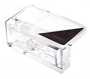 LEGO Transparent Panel 1 x 2 x 1 with Black Triangle right Sticker with Rounded Corners (4865)