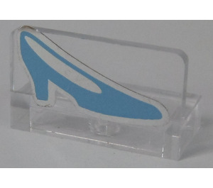 LEGO Transparent Panel 1 x 2 x 1 with Blue Shoe Sticker with Rounded Corners (4865)