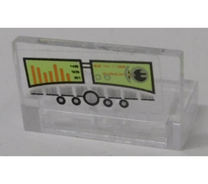 LEGO Transparent Panel 1 x 2 x 1 with Flight Data Sticker with Rounded Corners (4865)