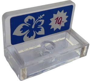 LEGO Transparent Panel 1 x 2 x 1 with Flower and Price "10" Sticker with Rounded Corners (4865)