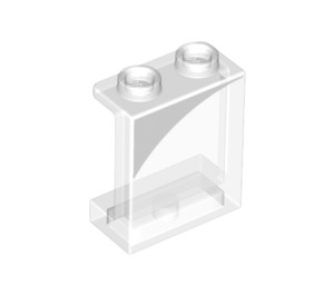 LEGO Transparent Panel 1 x 2 x 2 mit Links Grau Curve mit Seitenstützen, Hohlbolzen (6268 / 78287)