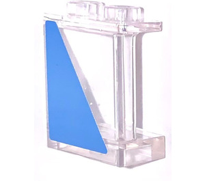 LEGO Transparent Panel 1 x 2 x 2 with Medium blue Triangle left Sticker with Side Supports, Hollow Studs (6268)