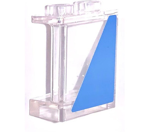 LEGO Transparent Panel 1 x 2 x 2 with Medium blue Triangle right Sticker with Side Supports, Hollow Studs (6268)
