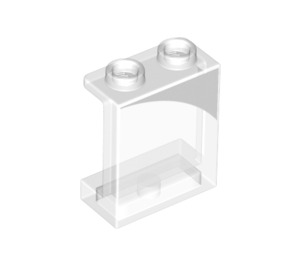 LEGO Transparent Panel 1 x 2 x 2 mit Recht Grau Curve mit Seitenstützen, Hohlbolzen (6268 / 78293)