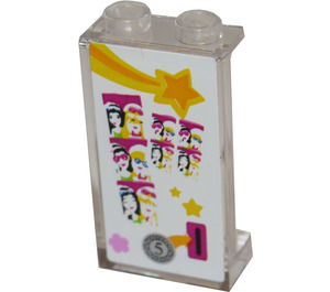LEGO Transparent Panel 1 x 2 x 3 with Photo Booth Sticker with Side Supports - Hollow Studs (35340)