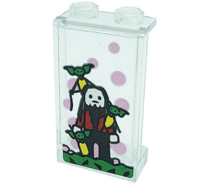 LEGO Transparent Panel 1 x 2 x 3 with Zombie Doll and Pixies Sticker with Side Supports - Hollow Studs (35340)